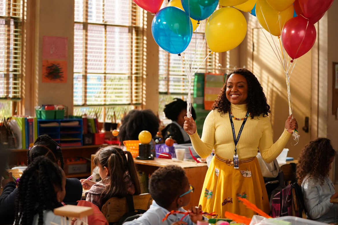 Quinta Brunson plays Janine, Abbott Elementary's plucky protagonist who will stop at nothing to get her students what they need. Brunson, a Philadelphia native, is also the show's creator. Gilles Mingasson/ABC
