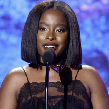 Amanda Gorman says she wrote "The Hill We Climb" — which she read at President Biden's inauguration — "so that all young people could see themselves in a historical moment." Gorman is seen here in February, at the Grammy Awards. Frazer Harrison/Getty Images