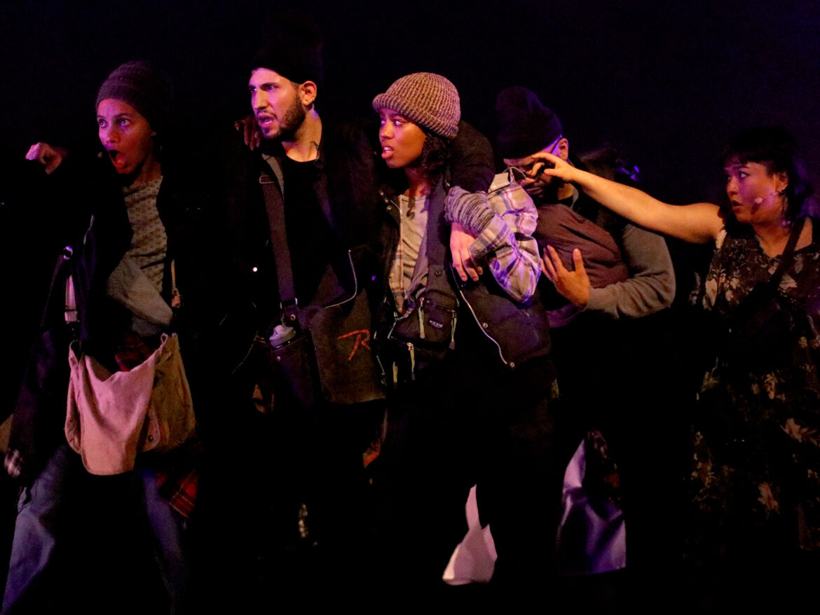 Cast members performing in the Parable of the Sower opera. Ehud Lazin/Lincoln Center