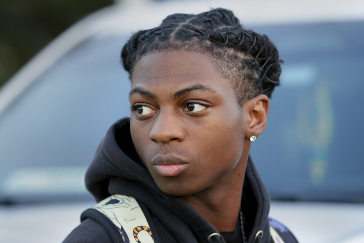 Darryl George, a 17-year-old junior at Barbers Hill High School in Mont Belvieu, Texas, has been suspended for not cutting his hair. Michael Wyke/AP