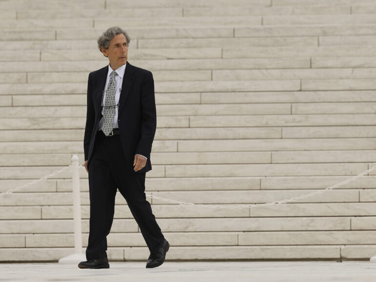 Edward Blum, a longtime opponent of affirmative action and founder of the American Alliance for Equal Rights, at the U.S. Supreme Court last year. The U.S. Circuit Court of Appeals in Atlanta ruled in Blum's favor against a venture capital fund that awards grants to Black female entrepreneurs. Chip Somodevilla/Getty Images