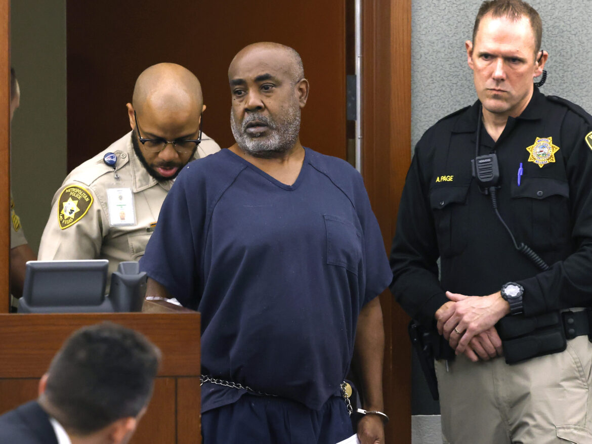 Duane Davis first appeared in court at the Regional Justice Center in Las Vegas on Oct. 4 on charges of murdering Tupac Shakur. Bizuayehu Tesfay/Getty Images