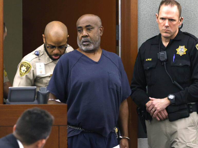 Duane Davis first appeared in court at the Regional Justice Center in Las Vegas on Oct. 4 on charges of murdering Tupac Shakur. Bizuayehu Tesfay/Getty Images