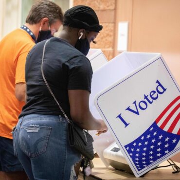 Voters cast their ballots in North Charleston, S.C., on Oct. 16, 2020. A new study says the turnout gap between white and nonwhite voters in the U.S. is growing fastest in jurisdictions that were stripped of a federal voting protection by a Supreme Court decision. Logan Cyrus/AFP via Getty Images