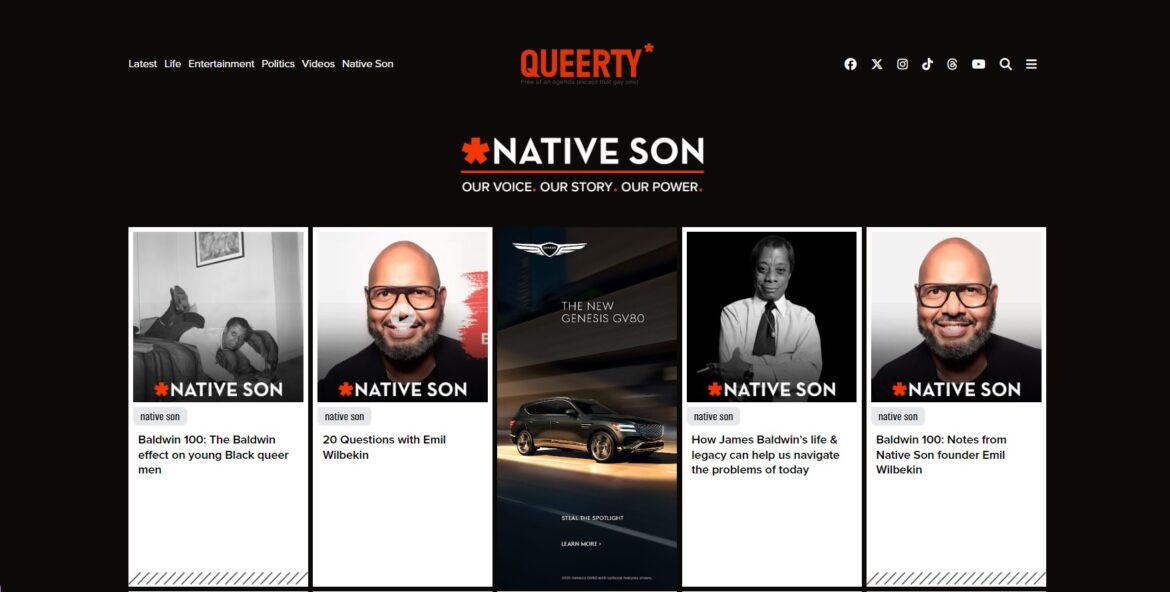 Native Son Launches Channel for Black gay & queer men, Honoring James Baldwin's Legacy